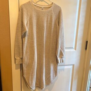 Uniqlo Cream Long Sleeve Sleep Dress